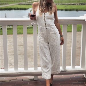 Free People white eyelet jumpsuit size 0